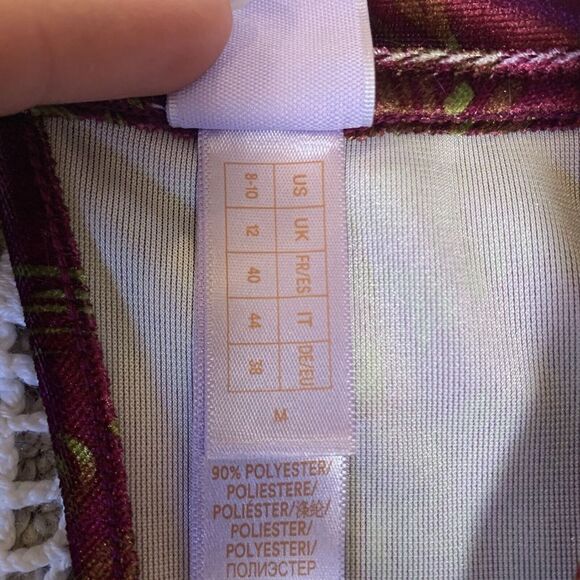 Savage X Fenty (M) Psychedelic Velvet Floral Top Shirt Blouse Fashion Pink Green - Picture 6 of 8